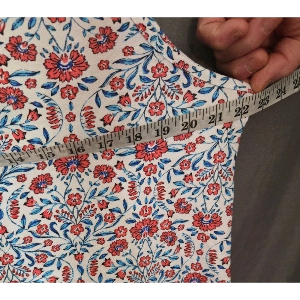 Lands End Floral Midi Dress Soft Feminine Summer Casual 100% Cotton Large 14/16 - Picture 9 of 9